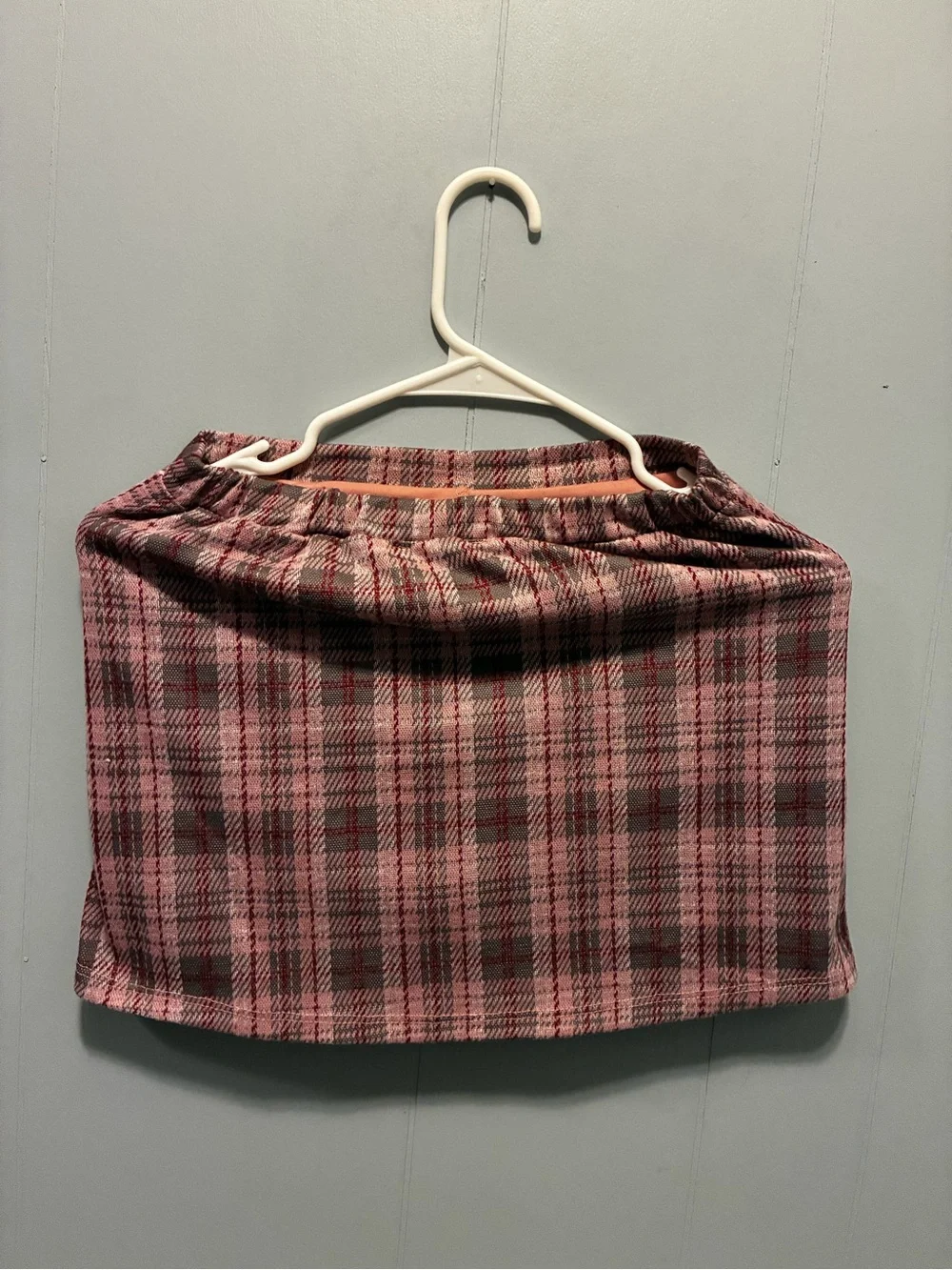 Beautees Pink and Black Plaid Pleated Skirt